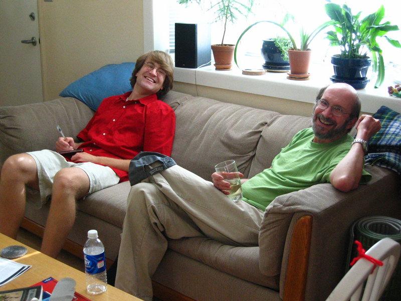 andrew ron.jpg - Andrew and Ron partying. 4 June 2006
